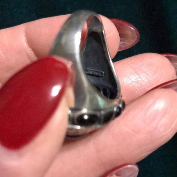 Onyx and sterling silver ring size 7 1/4 - Picture 3 of 7